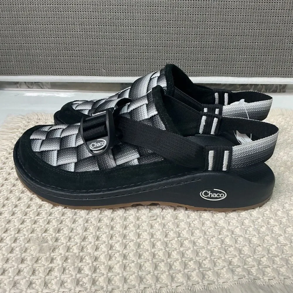 Chaco Canyon Woven Clog - Fade Black/White Men's Size 10 Adjustable Sandals